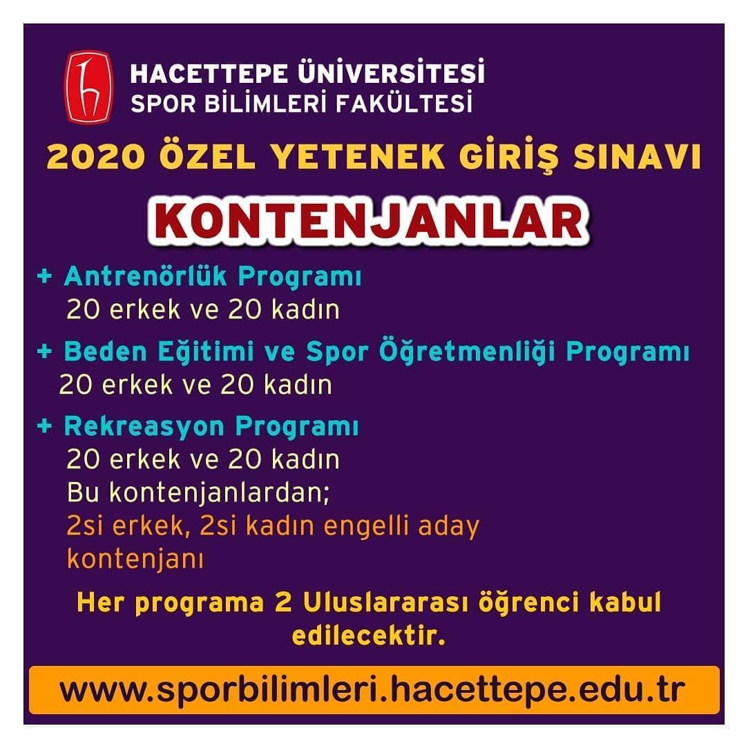 hacettepe universitesi ozel yetenek giris sinavi on kayitlari duyurusu voleybolunsesi